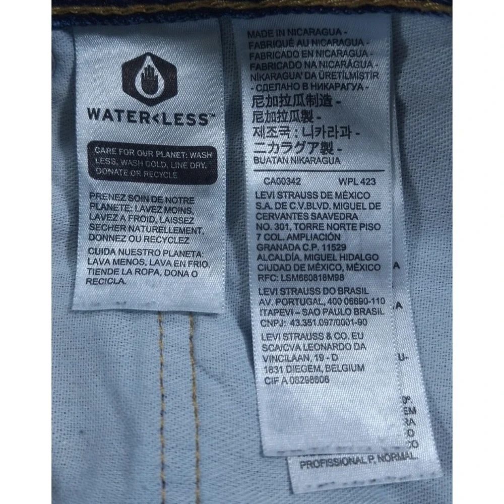 Levis‎ 550 Mens Jeans 48x29 Blue Relaxed Fit Tapered Leg Classic Denim Waterless